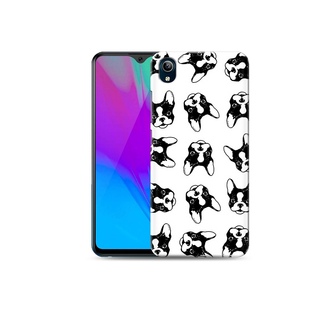 

Чехол MyPads Tocco для Vivo Y91C черно белые собачки (PT156610.438.683), Прозрачный, Tocco