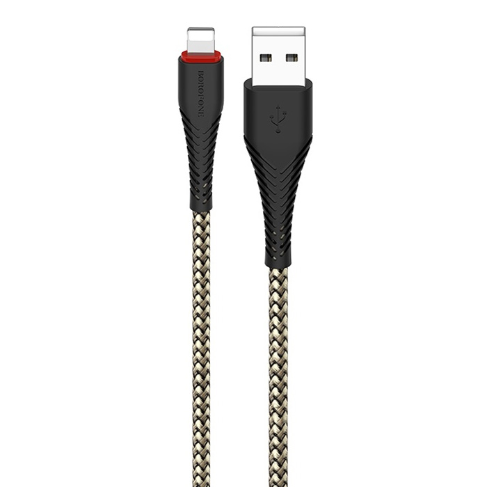 фото Кабель usb 2.0 a (m) - lightning (m) 1м borofone bx25 powerful - черный