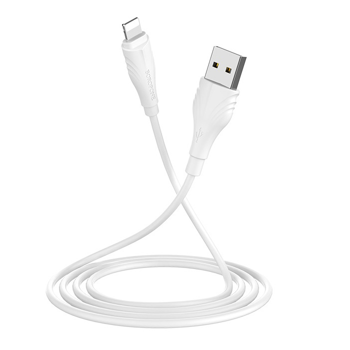 фото Кабель usb 2.0 a (m) - lightning (m) 1м borofone bx18 optimal - белый