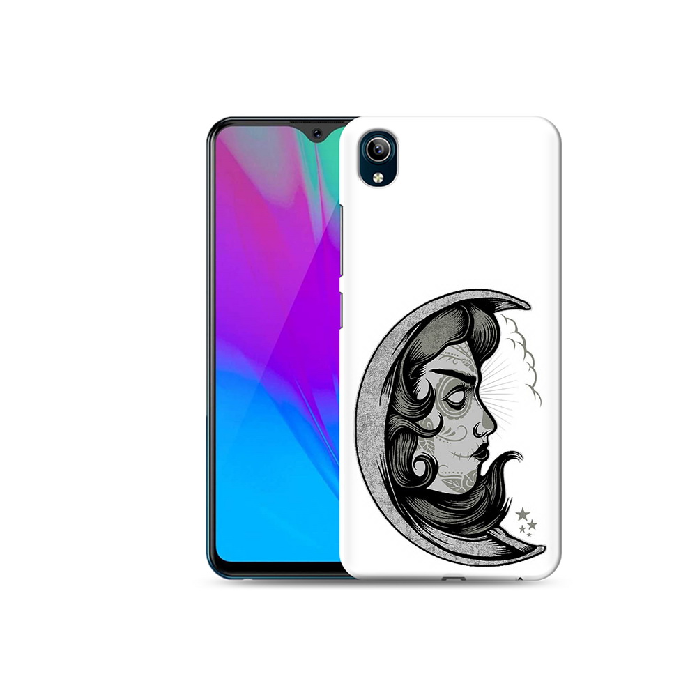 

Чехол MyPads Tocco для Vivo Y91C черно белая луна с лицом (PT156610.438.680), Прозрачный, Tocco
