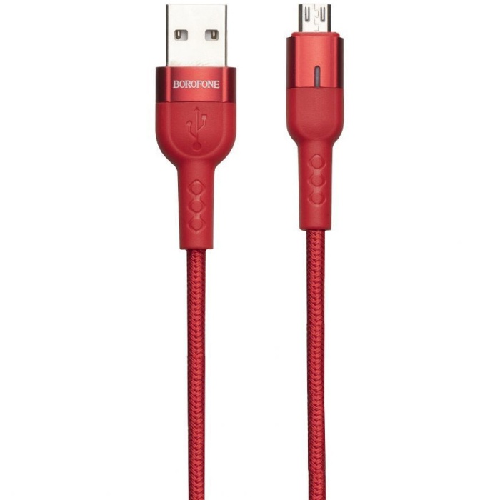 Кабель USB 2.0 A (m) - micro USB 2.0 B (m) 1.2м Borofone BU17 Starlight Smart - Красный