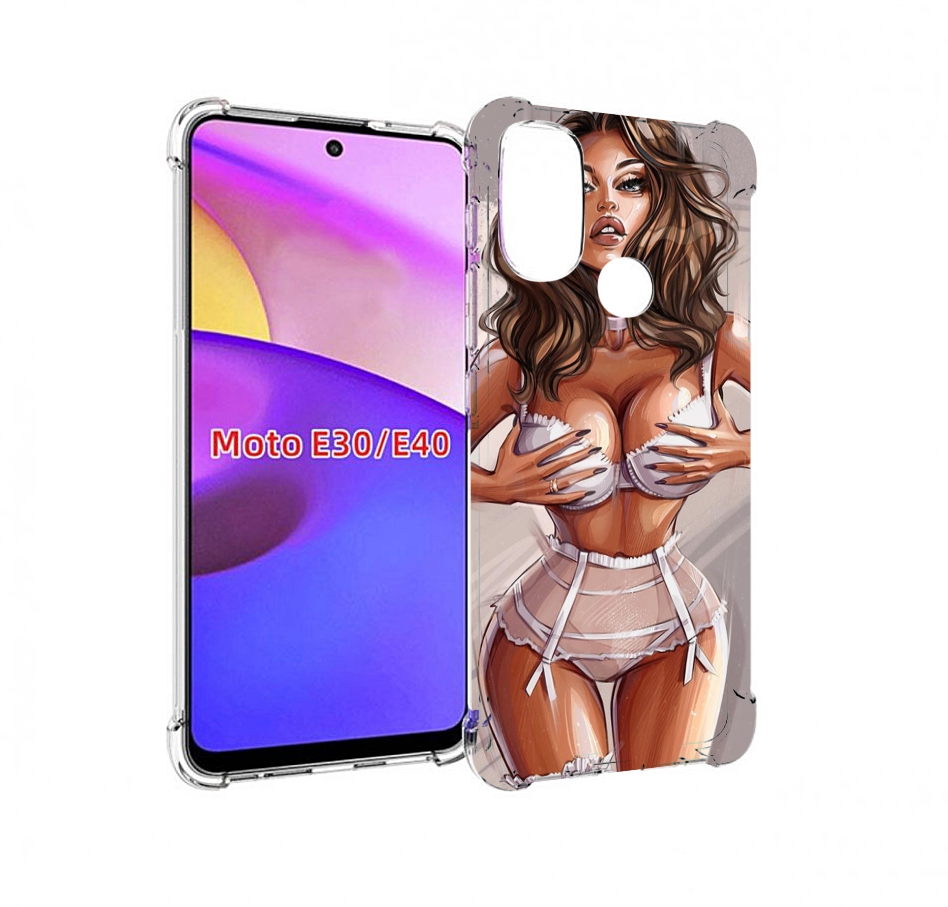 

Чехол бампер MyPads Девушка-в-кружевном для Motorola Moto E30., Прозрачный, Tocco