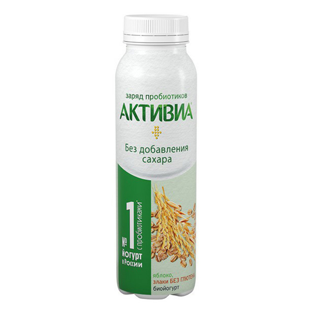 

Питьевой биойогурт Активиа яблоко-злаки-амарант-киноа 1,5% БЗМЖ 260 г