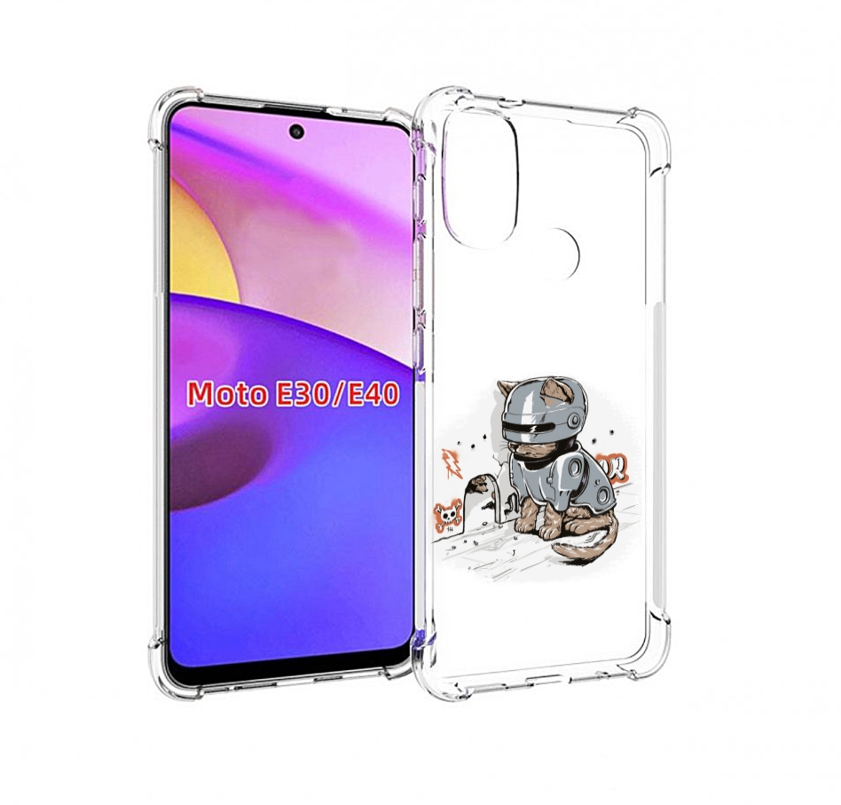 

Чехол бампер MyPads Грозный кот для Motorola Moto E30., Прозрачный, Tocco