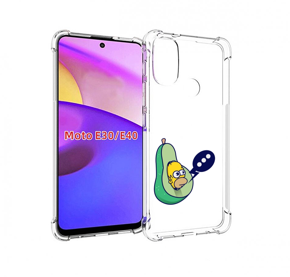 

Чехол бампер MyPads Гомер-авокадо для Motorola Moto E30., Прозрачный, Tocco