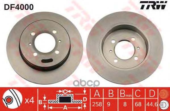

Диск Тормозной Задний Trw Df 4000 TRW арт. DF 4000