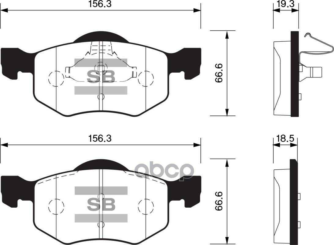 

Комплект тормозных колодок Sangsin brake SP1519