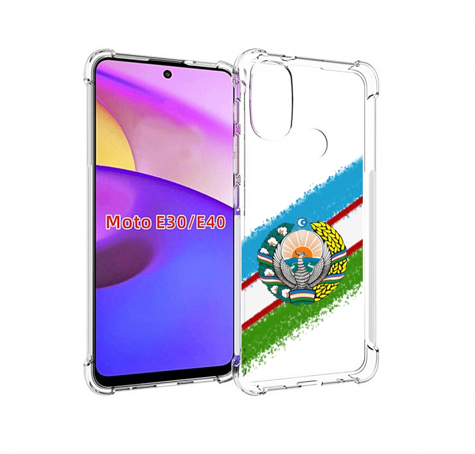 

Чехол бампер MyPads Герб флаг Узбекистана для Motorola Moto E30., Прозрачный, Tocco