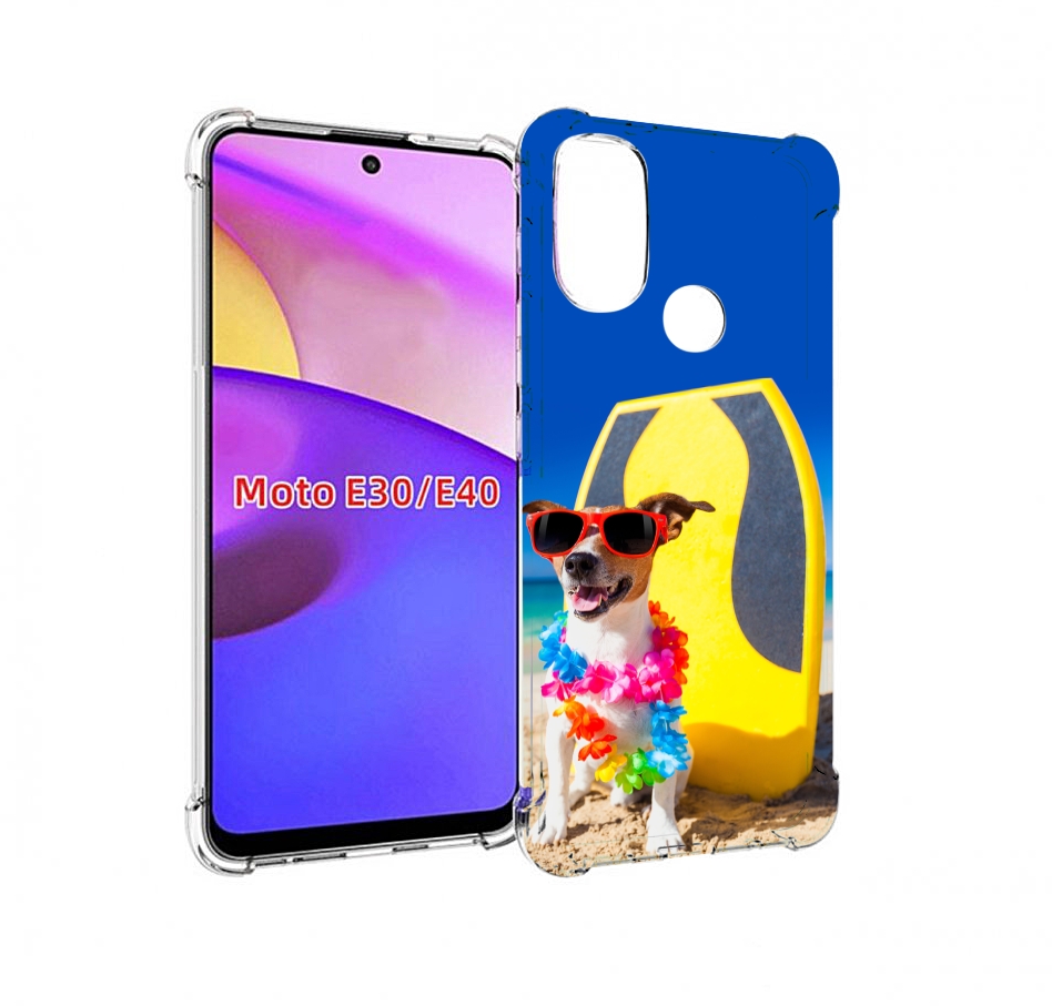 

Чехол бампер MyPads Гавайская-собака для Motorola Moto E30., Прозрачный, Tocco