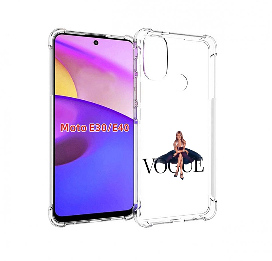 

Чехол бампер MyPads Вог-девушка женский для Motorola Moto E30., Прозрачный, Tocco