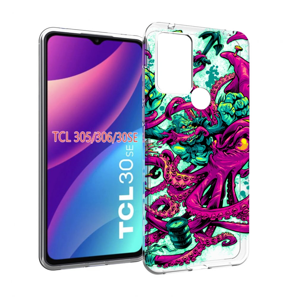 

Чехол MyPads фиолетовый кракен для TCL 30SE/305/306/30E, Tocco
