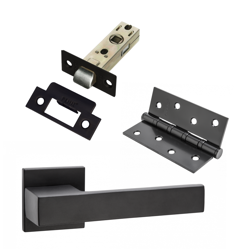 

Комплект для межкомнатной двери PAULINIDOR ручки 540-03slim5-45pl4SBL, Черный