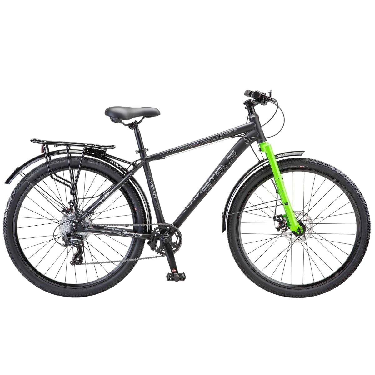 Велосипед Stels Navigator 700 MD Курьер 275 Z010 рама 21 2024 года черный матовый 2319000₽