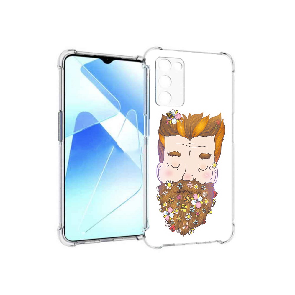 

Чехол MyPads Tocco для Infinix Zero X Pro мужчина с цветами в бороде, Прозрачный, Tocco