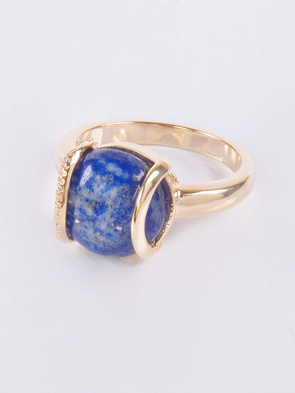 

Кольцо из бижутерного сплава р.19 Lotus Jewelry 3041R-03La, лазурит/циркон, 3041R-03La