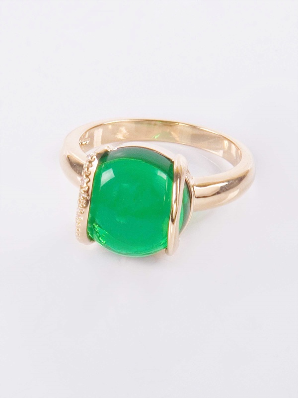 

Кольцо из бижутерного сплава р. 19 Lotus Jewelry Элана 3041R-03Gcz, фианит/циркон, Кольцо с зеленым фианитом "Элана" 3041R-03Gcz