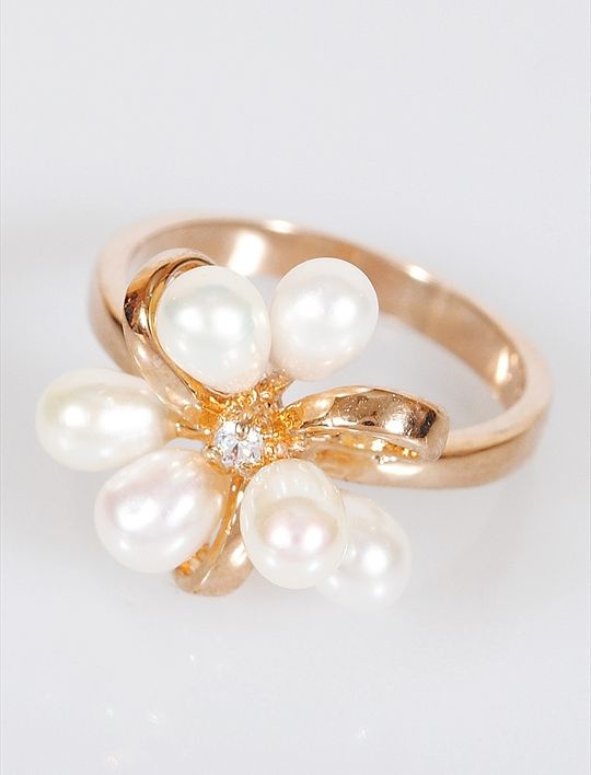 

Кольцо из бижутерного сплава р. 19 Lotus Jewelry 37R-61fwp, циркон, Кольцо с жемчугом "6 жемчужин" 37R-61fwp