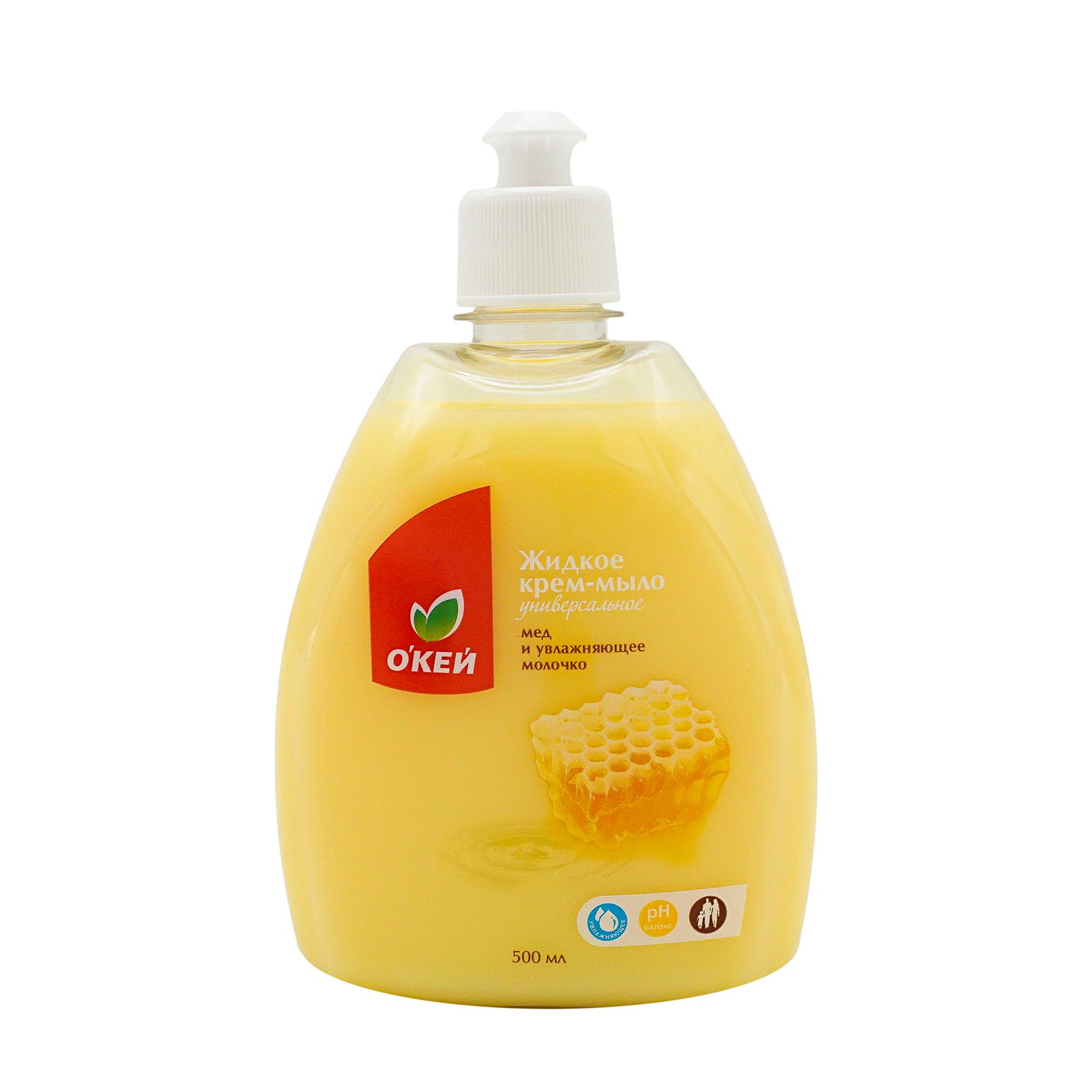 Жидкое крем-мыло О'кей Универсальное мед и увлажняющее молочко 500 мл