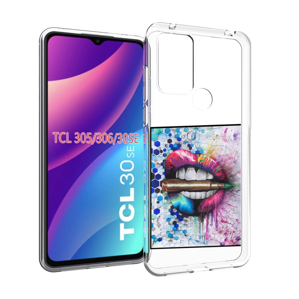 

Чехол MyPads разноцветные губы с пулей для TCL 30SE/305/306/30E, Tocco