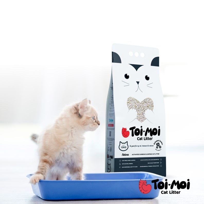 Наполнитель для кошачьих туалетов Toi-Moi с активированным углем, бентонитовый, 9,7 кг