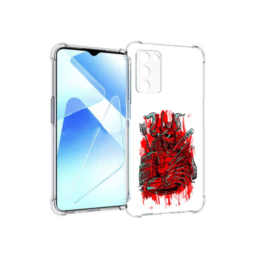 

Чехол MyPads Tocco для Infinix Zero X Pro красный скелет воин, Прозрачный, Tocco