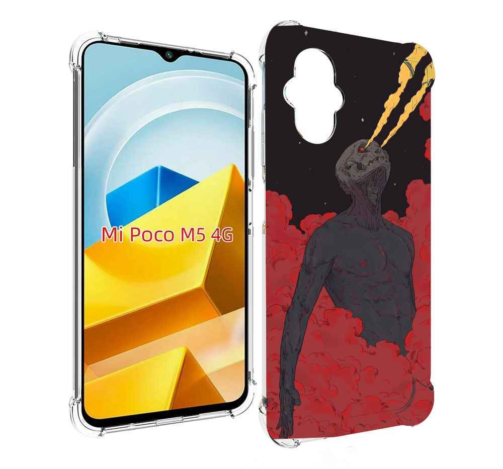 

Чехол Mypads Скелет В Красном Дыму Для Poco M5 Про, Прозрачный, Tocco