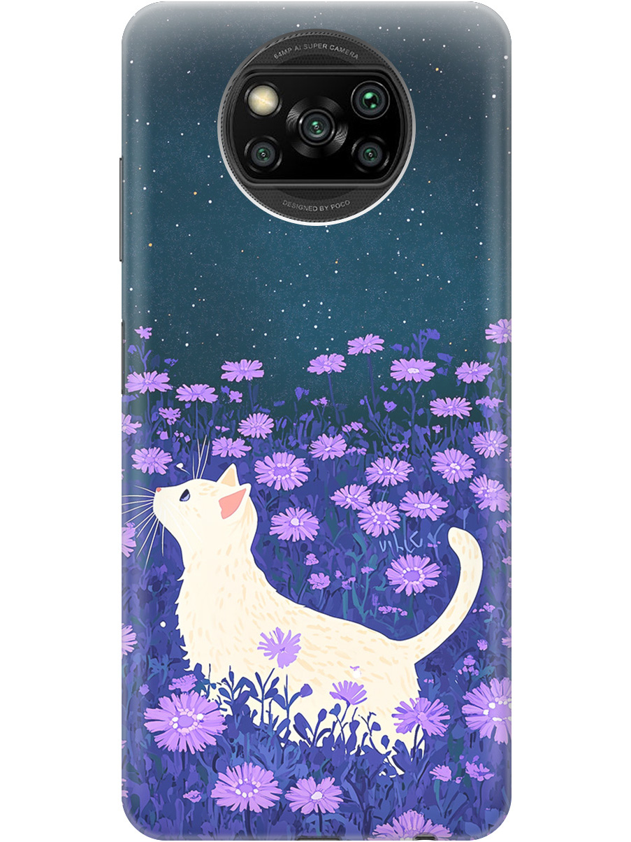 

Силиконовый чехол на Xiaomi Poco X3 / X3 Pro с принтом матовый черный 857169, Черный;белый;фиолетовый, 723602712