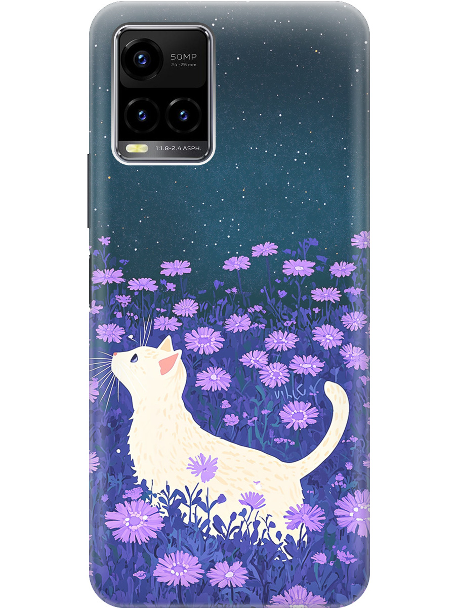 

Силиконовый чехол на Vivo Y21 / Y21s / Y33s с принтом матовый черный 857145, Черный;белый;фиолетовый, 743438212