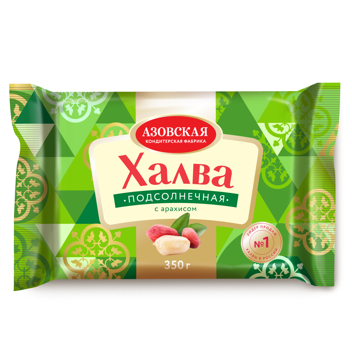 

Халва Азовская КФ Подсолнечная с арахисом 350г