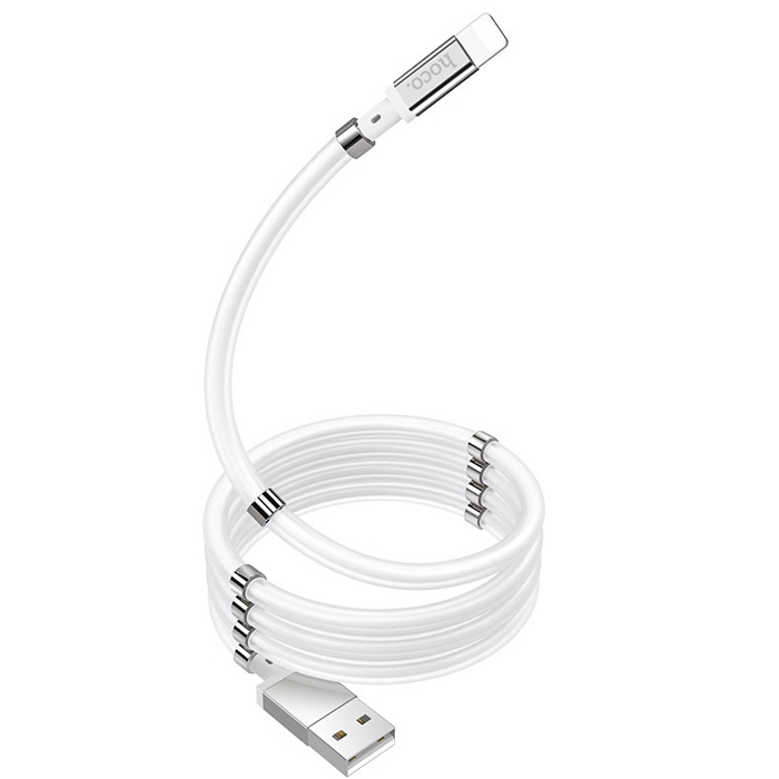 фото Кабель usb 2.0 a (m) - lightning (m) 1м hoco u91 magic magnetic - белый