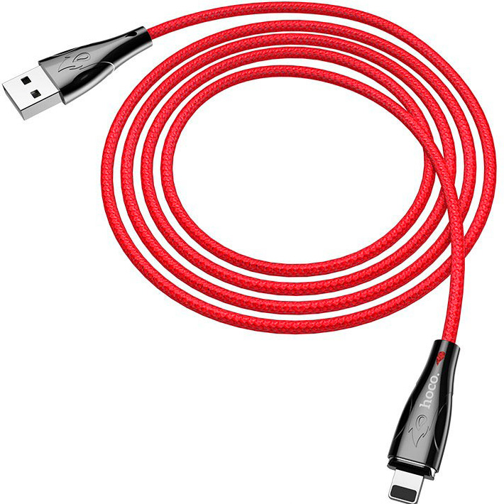 фото Магнитный кабель usb 2.0 a (m) - lightning (m) 1.2м hoco u75 blaze - красный