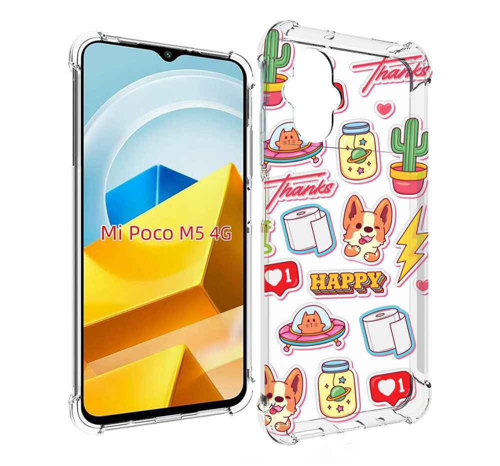 

Чехол Mypads Милые-Стикеры-Корги Для Poco M5 Проти, Прозрачный, Tocco