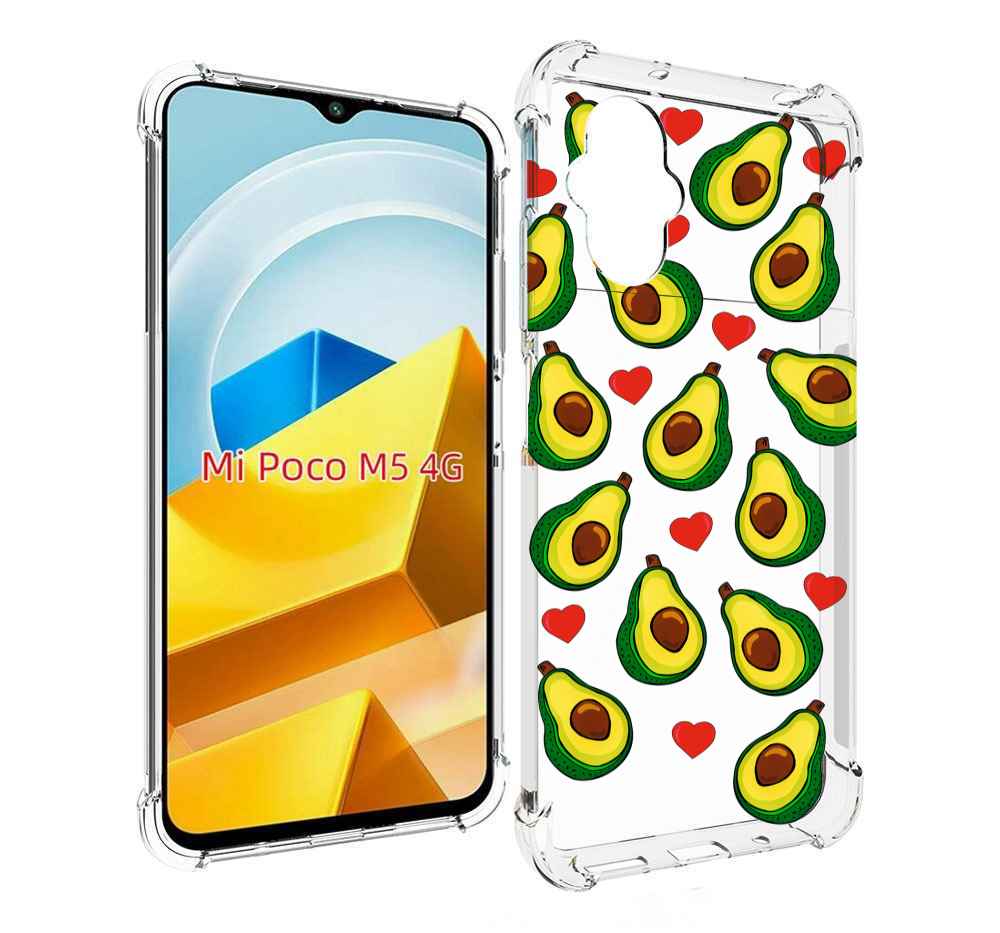 

Чехол Mypads Миленькие-Авокадо Для Poco M5 Противо, Прозрачный, Tocco