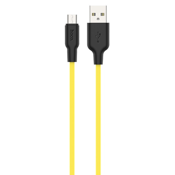 фото Кабель usb 2.0 a (m) - micro usb 2.0 b (m) 1м hoco x21 plus - черный/желтый