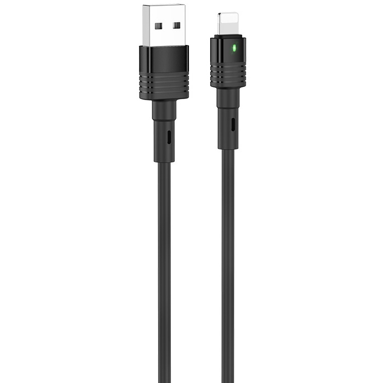 фото Кабель usb 2.0 a (m) - lightning (m) 1.2м hoco u82 cool - черный