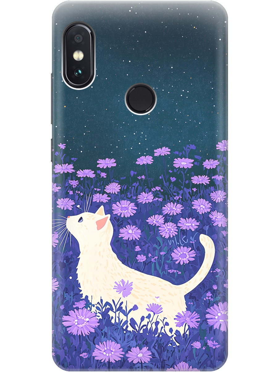 

Силиконовый чехол на Xiaomi Redmi Note 5 / Note 5 Pro с принтом матовый черный 857040, Черный;белый;фиолетовый, 717568712
