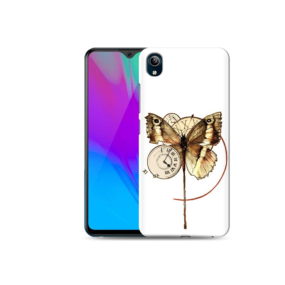 

Чехол MyPads Tocco для Vivo Y91C старинные часы с бабочкой (PT156610.438.622), Прозрачный, Tocco