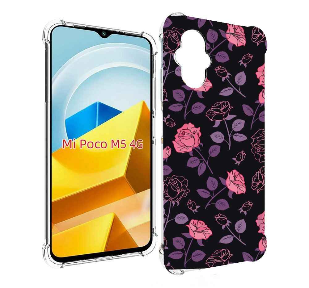 

Чехол MyPads Tocco для Xiaomi M5 маленькие розочки на черном фоне женский, Прозрачный, Tocco