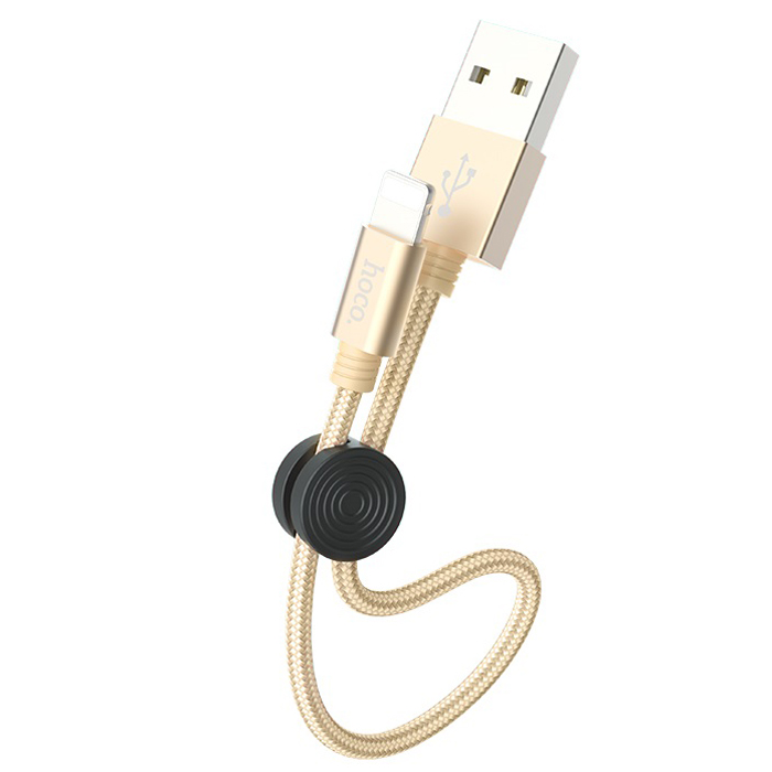 фото Кабель usb 2.0 a (m) - lightning (m) 0.25м hoco x35 - золотистый