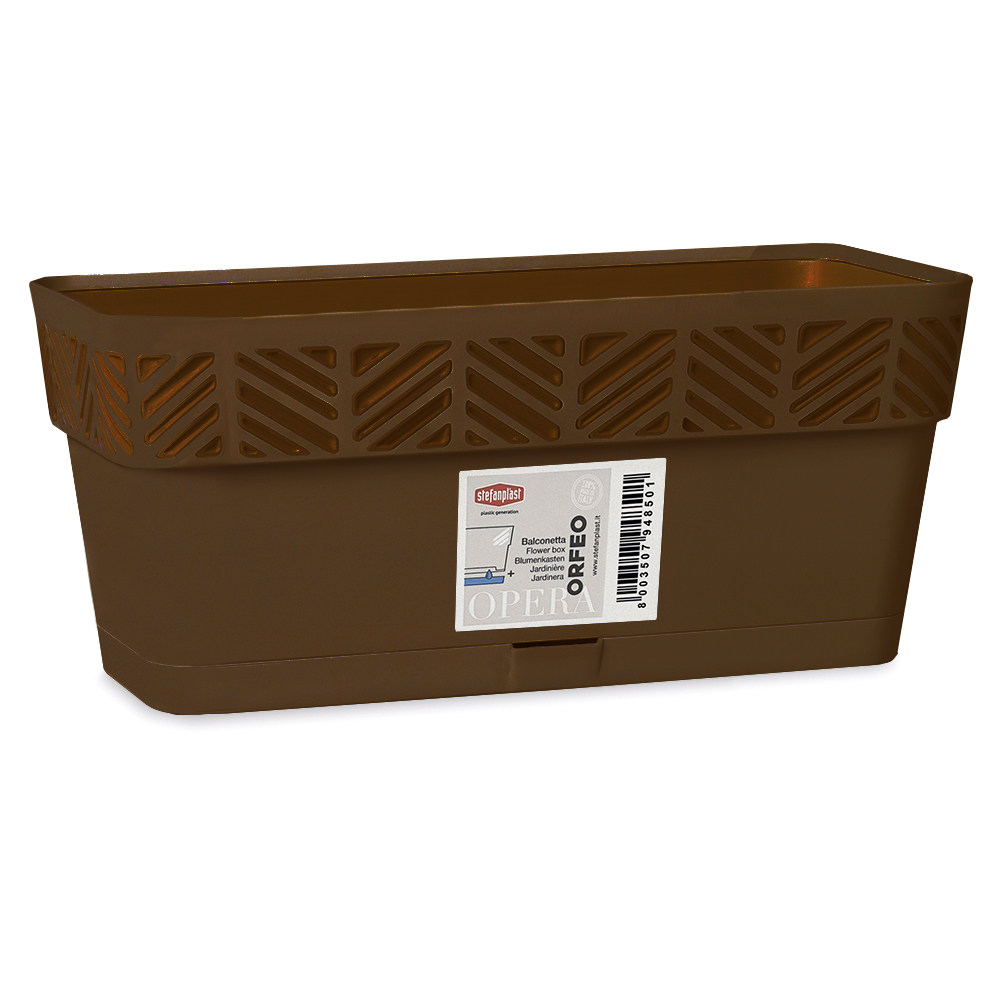 

Балконный ящик Stefanplast Orfeo 930005845 9,5 л терракотовый 1 шт., Коричневый, Orfeo