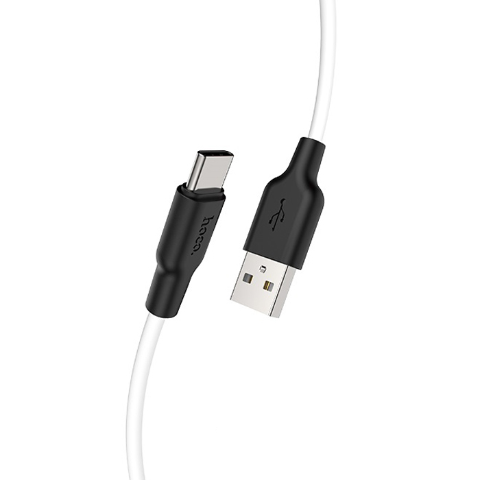 фото Кабель usb 2.0 a (m) - usb type-c (m) 1м hoco x21 plus - черный/белый