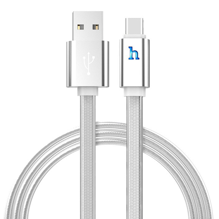 фото Кабель usb 2.0 a (m) - usb type-c (m) 1.2м hoco upl12 plus - серебристый