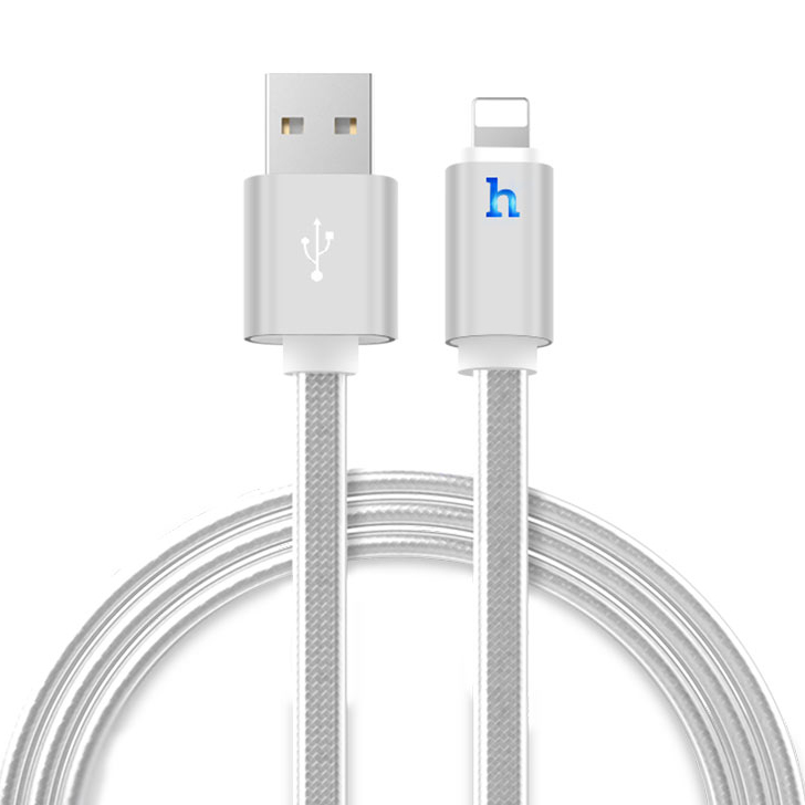 фото Кабель usb 2.0 a (m) - lightning (m) 2м hoco upl12 metal jelly - серебристый