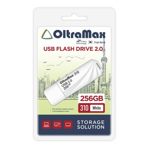 

Флешка OLTRAMAX OM-256GB-310-White 256 ГБ белый (80404030101), OM-256GB-310-White