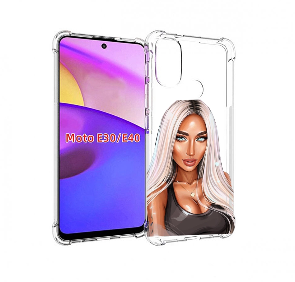 

Чехол бампер MyPads Блондинка женский для Motorola Moto E30., Прозрачный, Tocco