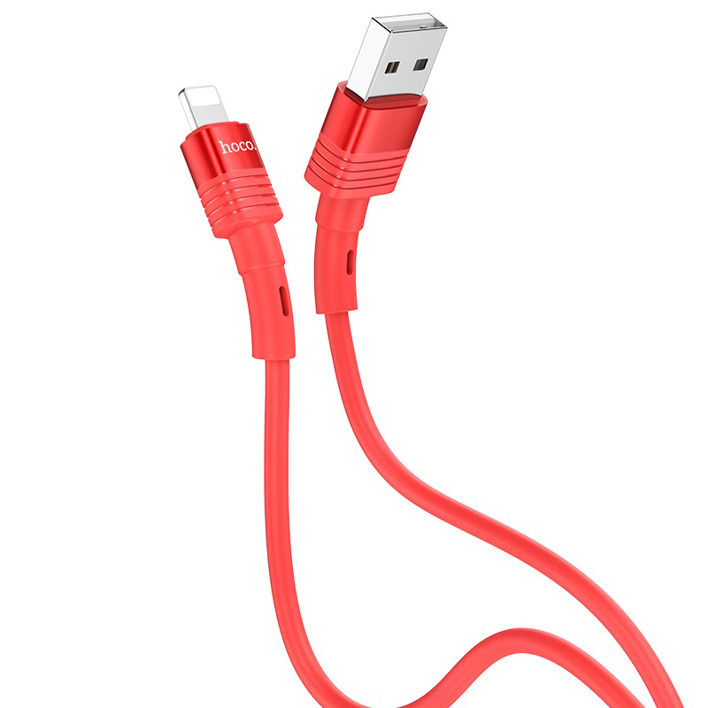 фото Кабель usb 2.0 a (m) - lightning (m) 1.2м hoco u82 cool - красный