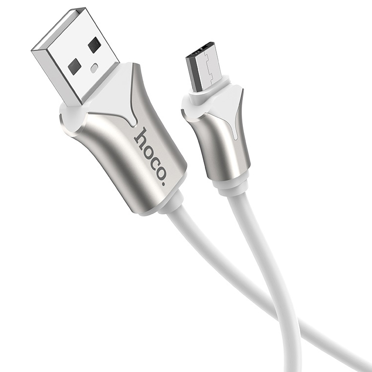 фото Кабель usb 2.0 a (m) - micro usb 2.0 b (m) 1.2м hoco u67 soft - белый