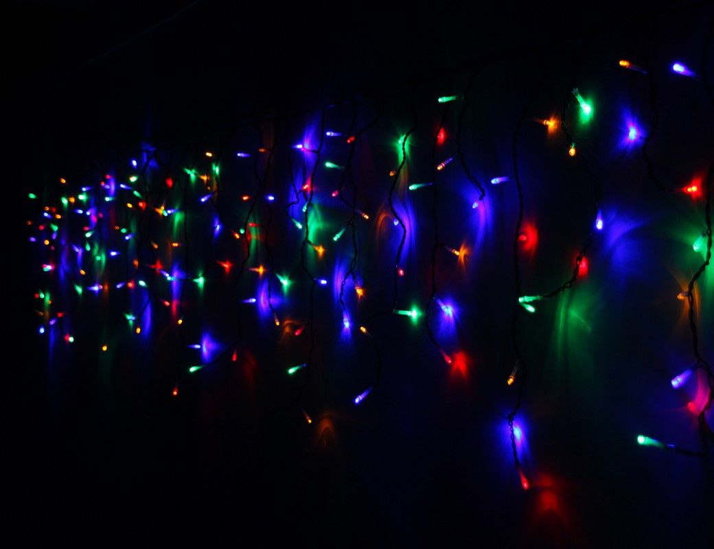 фото Электрогирлянда световая бахрома, 240 разноцветных led ламп, 4,9x0,5 м, коннектор, черный beauty led