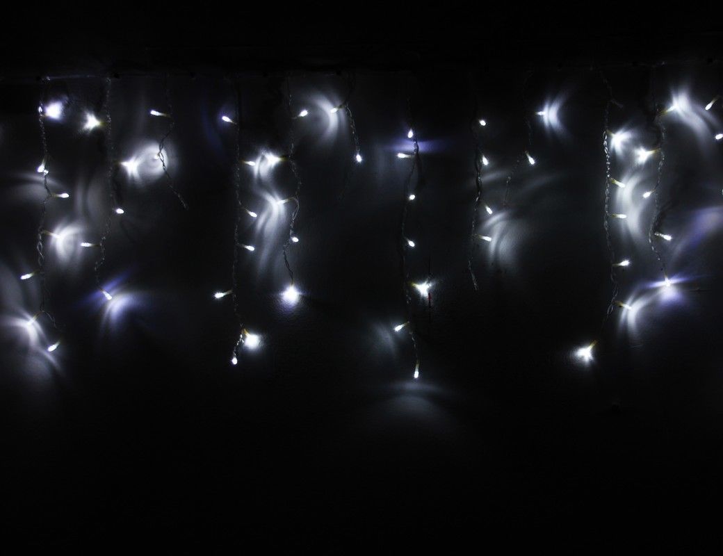 фото Электрогирлянда световая бахрома, 150 холодных белых led ламп, 3,1x0,5 м, коннектор, прозр beauty led