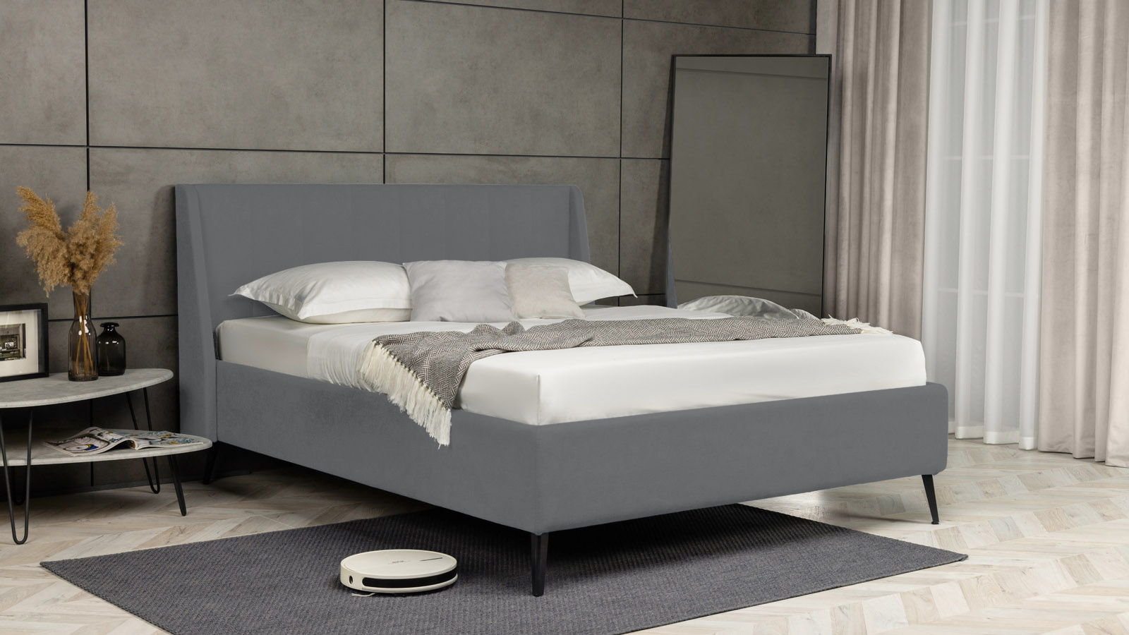 

Кровать Askona Nikolet Sky Velvet 16 180х200, Серый